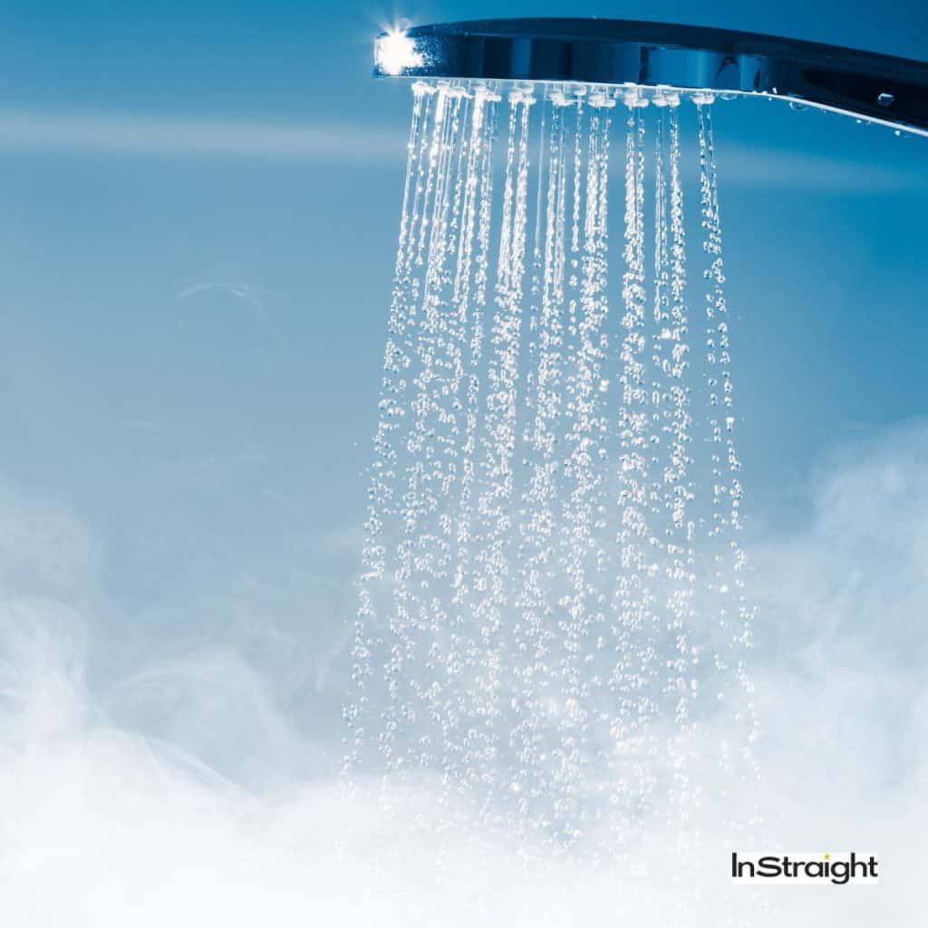 hot water from the shower